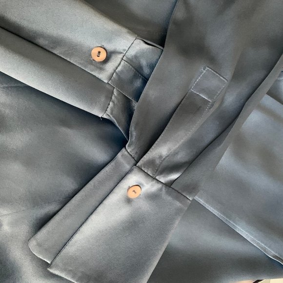 Lafayette 148 100% Silk Sky Blue Blouse - Picture 3 of 4